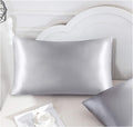Funda de almohada satén gris para modelo ( Almohada de punto ergonómica 3D )